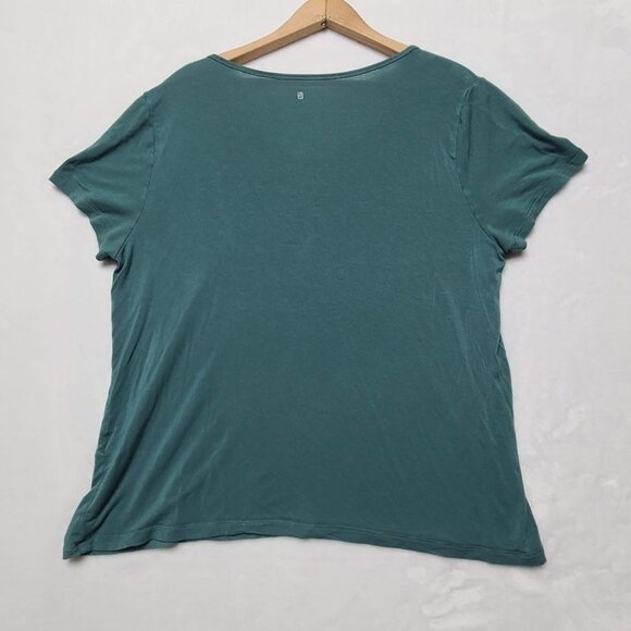 Ideology Womens XL V-Neck Short Sleeve T-Shirt Teal Blue Green - Picture 4 of 7